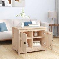Berkfield Home Beautiful Coffee Table 71x49x55 cm Solid Wood Pine in Natural | Size: 71 x 49 x 55 cm