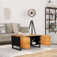Berkfield Home Beautiful Coffee Table 80x50x40 cm Solid Wood Acacia&Engineered Wood in Brown | Size: 80 x 50 x 40 cm