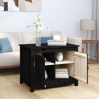 Berkfield Home Beautiful Coffee Table Black 71x49x55 cm Solid Wood Pine | Size: 71 x 49 x 55 cm