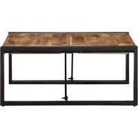 Berkfield Home Beautiful Coffee Table 80x80x35 cm Solid Rough Wood Mango in Brown | Size: 80 x 80 x 35 cm