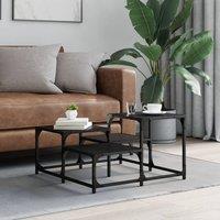 Berkfield Home Durable Coffee Table Black 68x68x40 cm Engineered Wood | Size: 68 x 68 x 40 cm