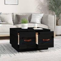 Berkfield Home Beautiful Coffee Table Black 60x53x35 cm Solid Wood Pine | Size: 60 x 53 x 35 cm