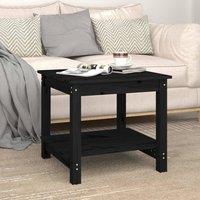 Berkfield Home Beautiful Coffee Table Black 50x50x45 cm Solid Wood Pine | Size: 50 x 50 x 45 cm