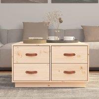 Berkfield Home Beautiful Coffee Table 80x80x45 cm Solid Wood Pine in Natural | Size: 80 x 80 x 45 cm