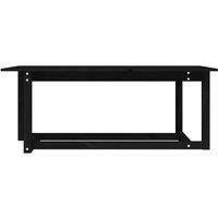 Berkfield Home Beautiful Coffee Table Black 110x55x45 cm Solid Wood Pine | Size: 110 x 55 x 45 cm