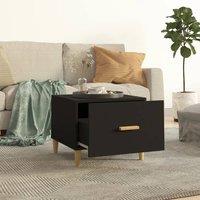 Berkfield Home Sturdy Coffee Table Black 50x50x40 cm Engineered Wood | Size: 50 x 50 x 40 cm