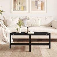 Berkfield Home Beautiful Coffee Table Black 118x63x45 cm Solid Wood Pine | Size: 118 x 63 x 45 cm
