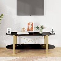 Berkfield Home Classic Coffee Table Black 110x48x40 cm Engineered Wood | Size: 110 x 48 x 40 cm