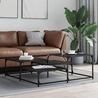 Berkfield Home Durable Coffee Table Black 107x107x40 cm Engineered Wood | Size: 107 x 107 x 40 cm