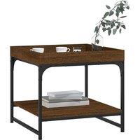 Berkfield Home Decorative Coffee Table Brown Oak 49.5x49.5x45 cm Engineered Wood