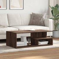 Berkfield Home Modern Coffee Table Brown Oak 102x55x35 cm Engineered Wood | Size: 102 x 55 x 35 cm