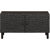 Berkfield Home Beautiful Coffee Table Black 80x50x40 cm Solid Wood Mango | Size: 80 x 50 x 40 cm