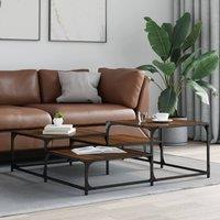 Berkfield Home Durable Coffee Table Brown Oak 107x107x40 cm Engineered Wood | Size: 107 x 107 x 40 cm