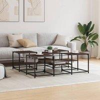 Berkfield Home Decorative Coffee Table Brown Oak 121x121x40 cm Engineered Wood | Size: 121 x 121 x 40 cm