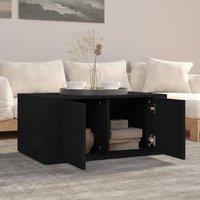 Berkfield Home Decorative Coffee Table Black 80x50x36 cm Engineered Wood | Size: 80 x 50 x 36 cm