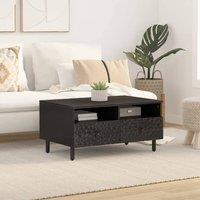 Berkfield Home Beautiful Coffee Table Black 80x54x40 cm Solid Wood Mango | Size: 80 x 54 x 40 cm