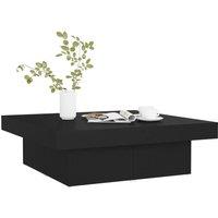 Berkfield Home Decorative Coffee Table Black 90x90x28 cm Engineered Wood | Size: 90 x 90 x 28 cm