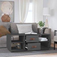 Berkfield Home Beautiful Coffee Table Grey 100x50x41 cm Solid Wood Pine | Size: 100 x 50 x 41 cm