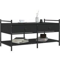 Berkfield Home Decorative Coffee Table Black 99x50x50 cm Engineered Wood | Size: 99 x 50 x 50 cm
