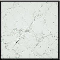 Berkfield Home Modern Coffee Table Black with White Marble Glass 90x90x50 cm | Size: 90 x 90 x 50 cm