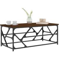 Berkfield Home Decorative Coffee Table Brown Oak 100x50x40 cm Engineered Wood | Size: 100 x 50 x 40 cm
