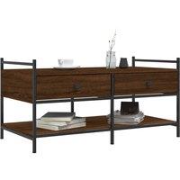 Berkfield Home Decorative Coffee Table Brown Oak 99x50x50 cm Engineered Wood | Size: 99 x 50 x 50 cm