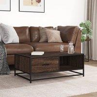 Berkfield Home Durable Coffee Table Brown Oak 90x57x35 cm Engineered Wood & Metal | Size: 90 x 57 x 35 cm
