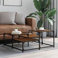 Berkfield Home Durable Coffee Table Brown Oak 87.5x87.5x40 cm Engineered Wood