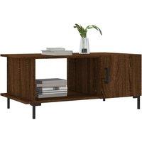 Berkfield Home Decorative Coffee Table Brown Oak 90x50x40 cm Engineered Wood | Size: 90 x 50 x 40 cm