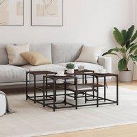 Berkfield Home Decorative Coffee Table Brown Oak 91x91x40 cm Engineered Wood | Size: 91 x 91 x 40 cm