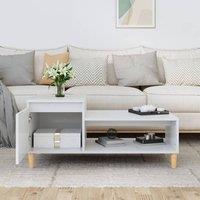 Berkfield Home Decorative Coffee Table High Gloss White 100x50x45 cm Engineered Wood | Size: 100 x 50 x 45 cm
