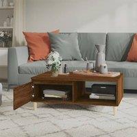 Berkfield Home Decorative Coffee Table Brown Oak 90x60x35 cm Engineered Wood | Size: 90 x 60 x 35 cm