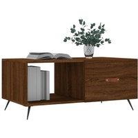Berkfield Home Decorative Coffee Table Brown Oak 90x50x40 cm Engineered Wood | Size: 90 x 50 x 40 cm