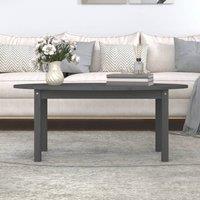 Berkfield Home Beautiful Coffee Table Grey 110x55x45 cm Solid Wood Pine | Size: 110 x 55 x 45 cm