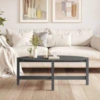 Berkfield Home Beautiful Coffee Table Grey 118x63x45 cm Solid Wood Pine | Size: 118 x 63 x 45 cm