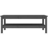 Berkfield Home Beautiful Coffee Table Grey 110x50x40 cm Solid Wood Pine | Size: 110 x 50 x 40 cm
