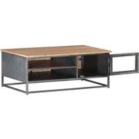Berkfield Home Beautiful Coffee Table Grey 90x50x35 cm Solid Acacia Wood | Size: 90 x 50 x 35 cm