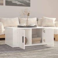 Berkfield Home Decorative Coffee Table High Gloss White 80x50x36 cm Engineered Wood | Size: 80 x 50 x 36 cm