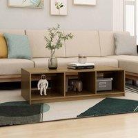 Berkfield Home Modern Coffee Table Honey Brown 110x50x34 cm Solid Pinewood | Size: 110 x 50 x 34 cm