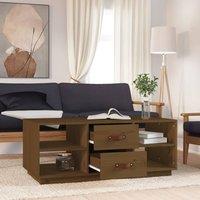 Berkfield Home Beautiful Coffee Table Honey Brown 100x50x41 cm Solid Wood Pine | Size: 100 x 50 x 41 cm