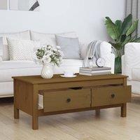 Berkfield Home Beautiful Coffee Table Honey Brown 100x50x40 cm Solid Wood Pine | Size: 100 x 50 x 40 cm