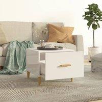 Berkfield Home Sturdy Coffee Table High Gloss White 50x50x40 cm Engineered Wood | Size: 50 x 50 x 40 cm