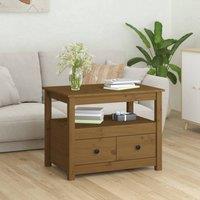 Berkfield Home Beautiful Coffee Table Honey Brown 71x49x55 cm Solid Wood Pine | Size: 71 x 49 x 55 cm