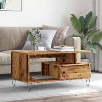 Berkfield Home Durable Coffee Table Old Wood 90x49x45 cm Engineered Wood in Brown | Size: 90 x 49 x 45 cm