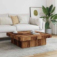 Berkfield Home Durable Coffee Table Old Wood 90x90x28 cm Engineered Wood in Brown | Size: 90 x 90 x 28 cm