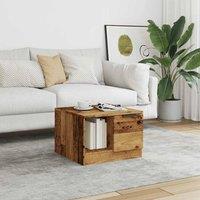 Berkfield Home Durable Coffee Table Old Wood 50x50x36 cm Engineered Wood in Brown | Size: 50 x 50 x 36 cm
