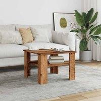 Berkfield Home Decorative Coffee Table Old Wood 60x60x42 cm Engineered Wood in Brown | Size: 60 x 60 x 42 cm