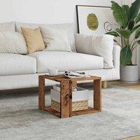 Berkfield Home Durable Coffee Table Old Wood 40x40x30 cm Engineered Wood in Brown | Size: 40 x 40 x 30 cm