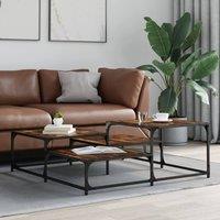 Berkfield Home Durable Coffee Table Smoked Oak 107x107x40 cm Engineered Wood in Brown | Size: 107 x 107 x 40 cm