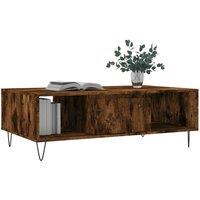 Berkfield Home Decorative Coffee Table Smoked Oak 104x60x35 cm Engineered Wood in Brown | Size: 104 x 60 x 35 cm